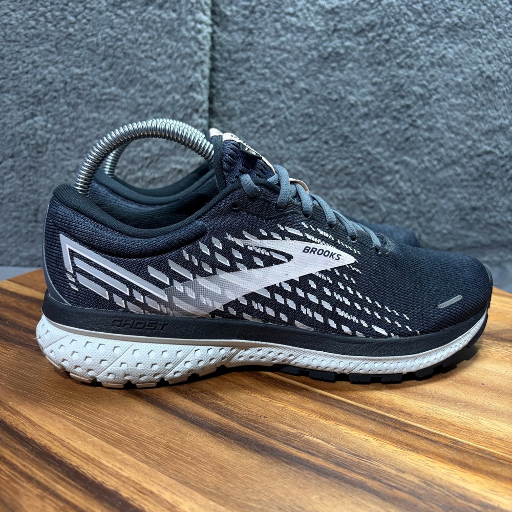 Brooks Ghost 13 Womens Running Shoes Black White 1203381B023 Size 8